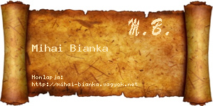 Mihai Bianka névjegykártya
